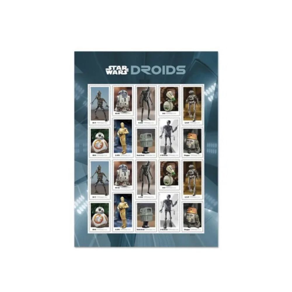 USPS NEW Star Wars Droids Stamps Sheet of‎ 20 MNH Ready to Ship
